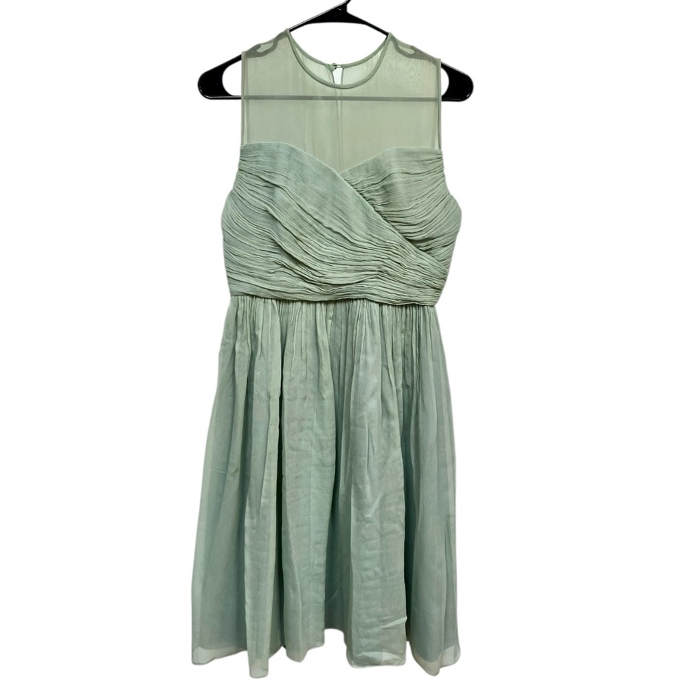 J. Crew 100% Silk Mint Green Sleeveless Formal Dress Bridal Guest Women's 4